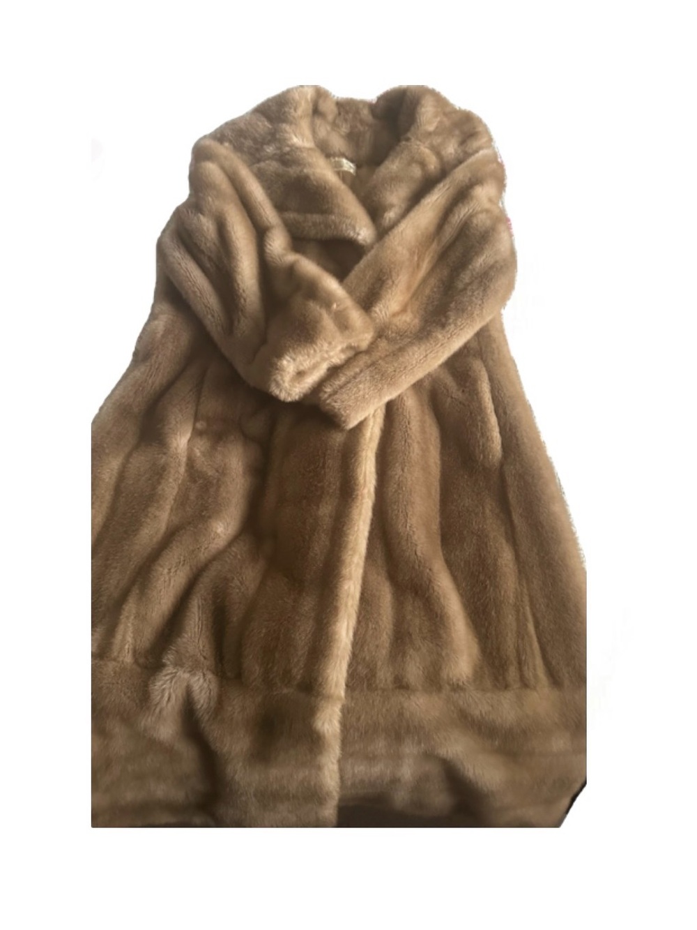 Luxurious Camel Faux Fur Coat - Women